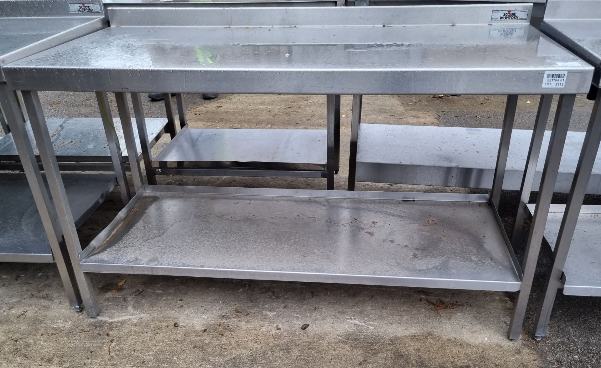 Stainless steel preparation table - 150x70x92cm - Image 2 of 3