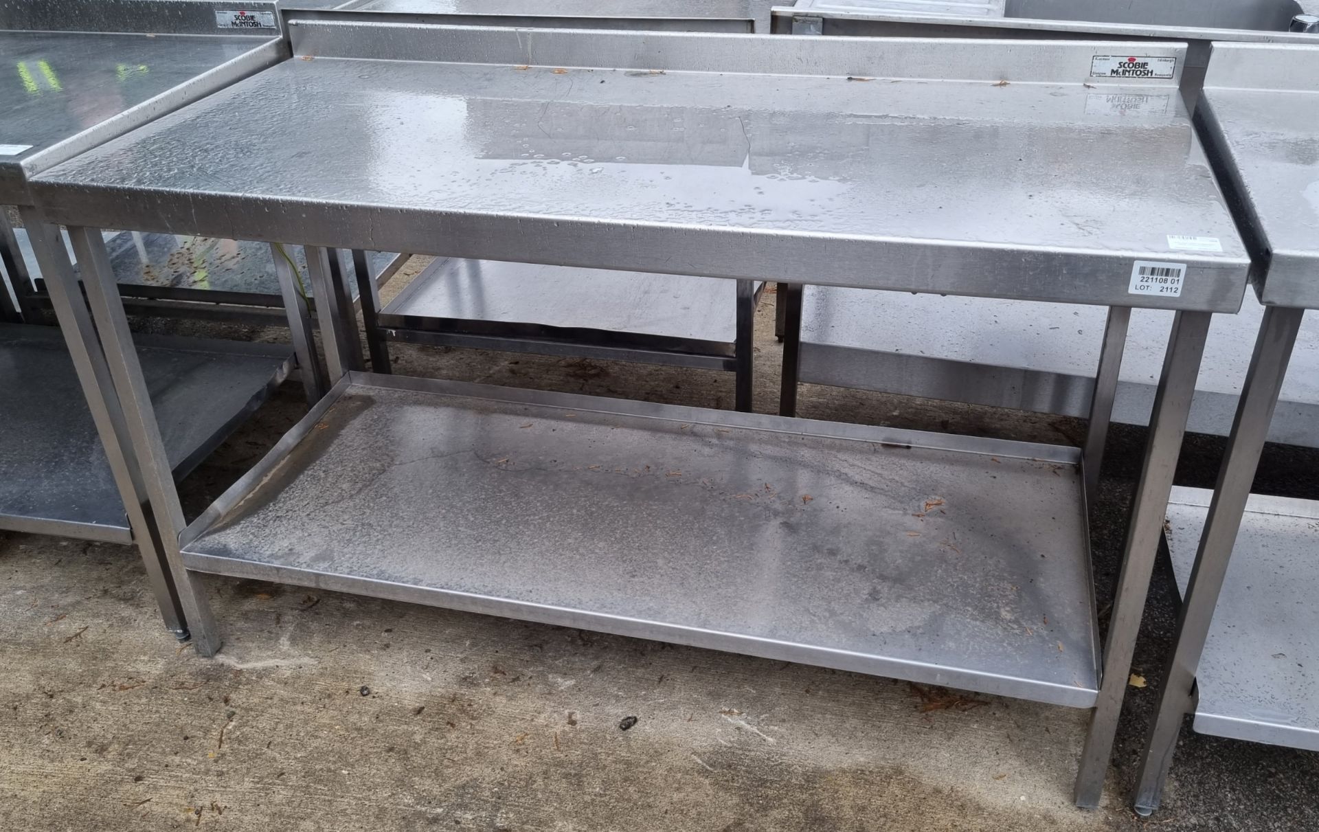 Stainless steel preparation table - 150x70x92cm