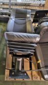 Leather Captains chair - adjustable L46 x W52 x H110Cm