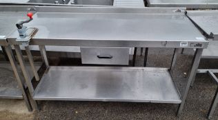Stainless steel preparation table with single drawer and can opener - 120x60x92cm