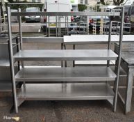 Stainless steel adjustable 4 tier shelving unit - 150x60x150cm