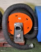 Exhaust fume extraction reel - retractable - approx 10-12m long hose