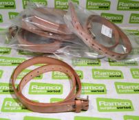 6x Tan leather belts