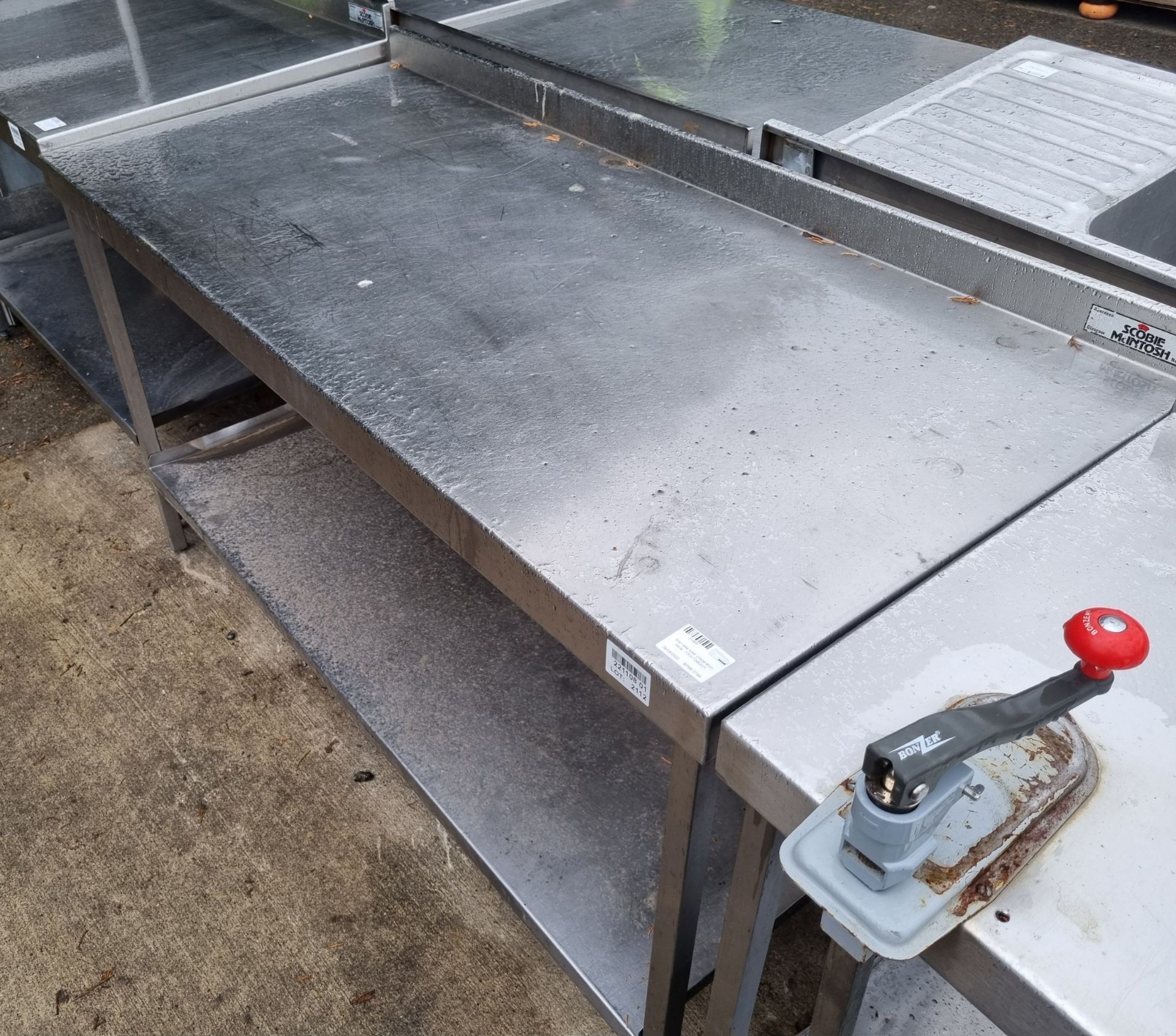 Stainless steel preparation table - 150x70x92cm - Image 3 of 3