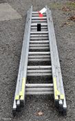 Ex - Fire & Rescue, 8 rung/9ft, triple extension ladder - opens to approx 25ft