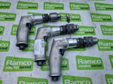 3x Dotco 15CFS93-42 non-reversible pistol grip pneumatic drills