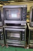 2x Fri-Jado TG110-M electric rotisserie ovens - 84x55x75cm, Stainless steel trolley - 91x65x107cm