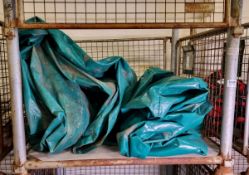 2x Large green covers - approx dimensions: 250x130x150cm