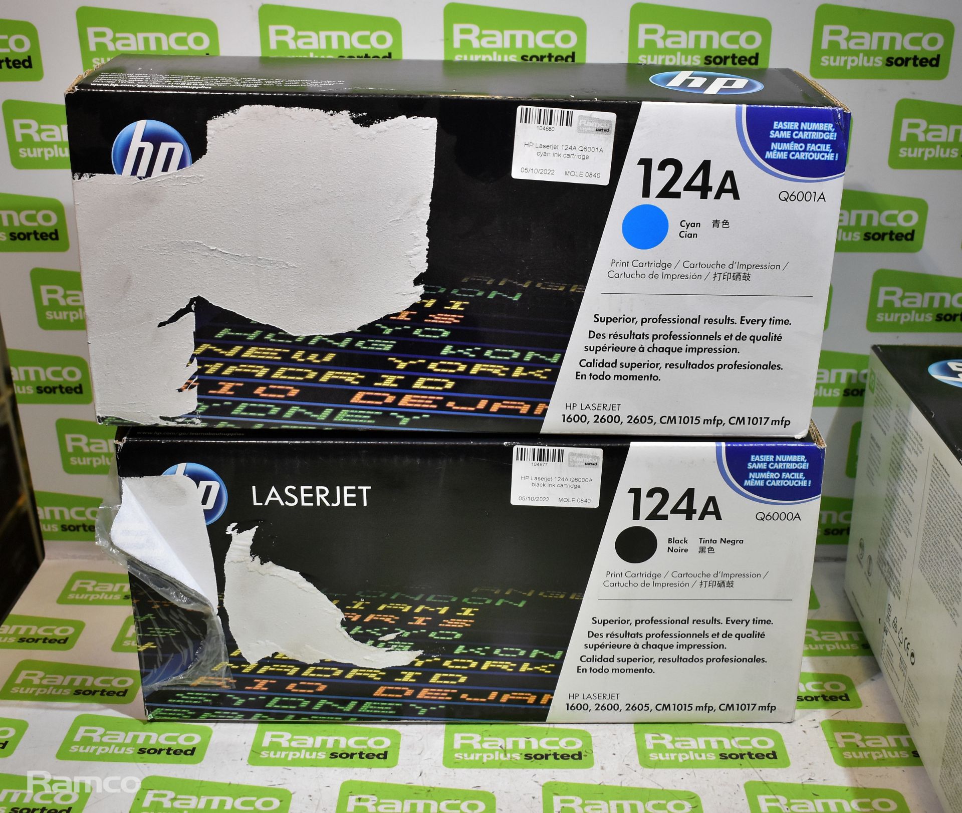 HP Laserjet 124A Q6000A black ink cartridge, 2x HP Laserjet 124A Q6003A magenta ink cartridges - Image 2 of 3