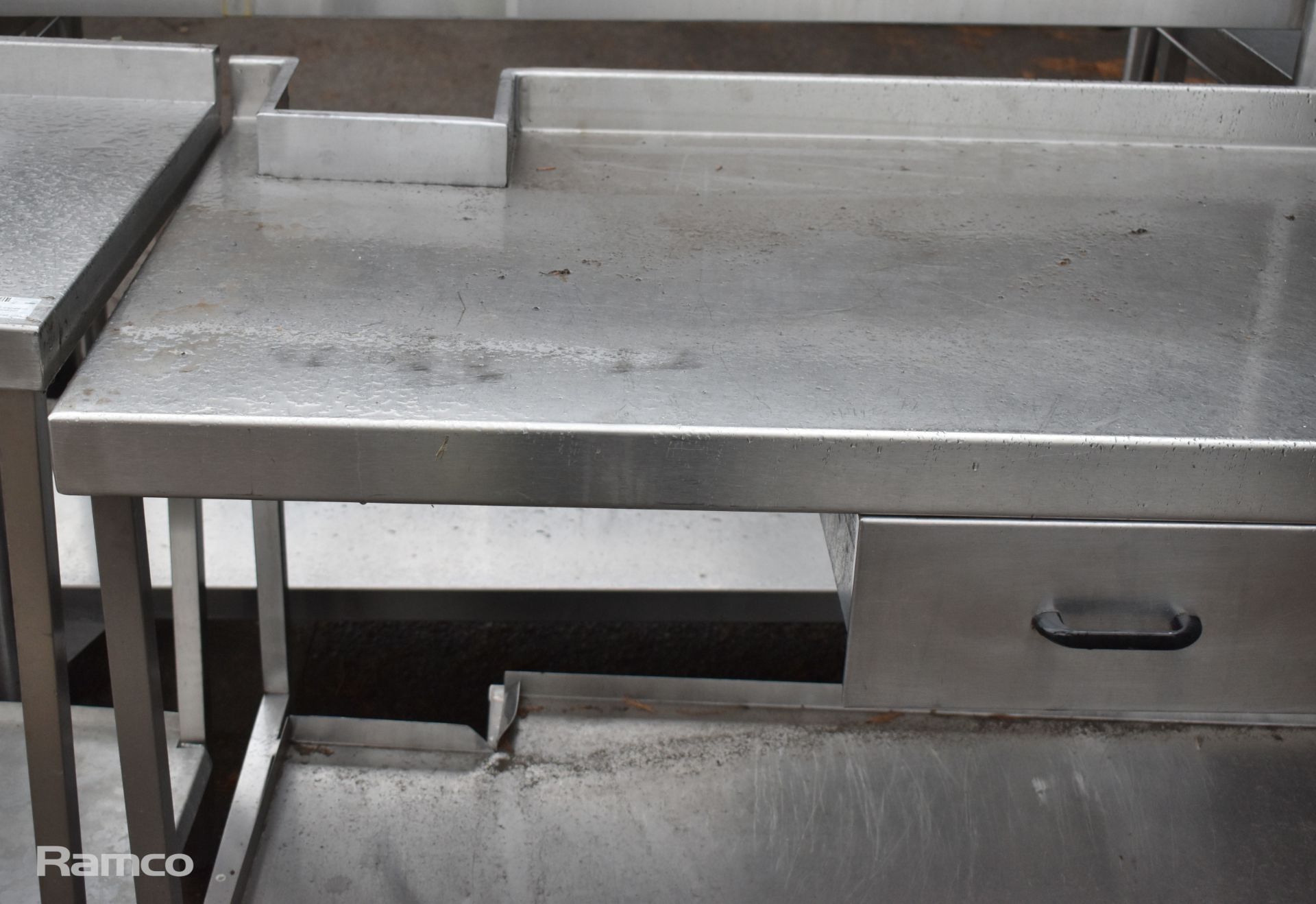 Stainless steel preparation table with single drawer - 150x70x92cm - Image 3 of 3