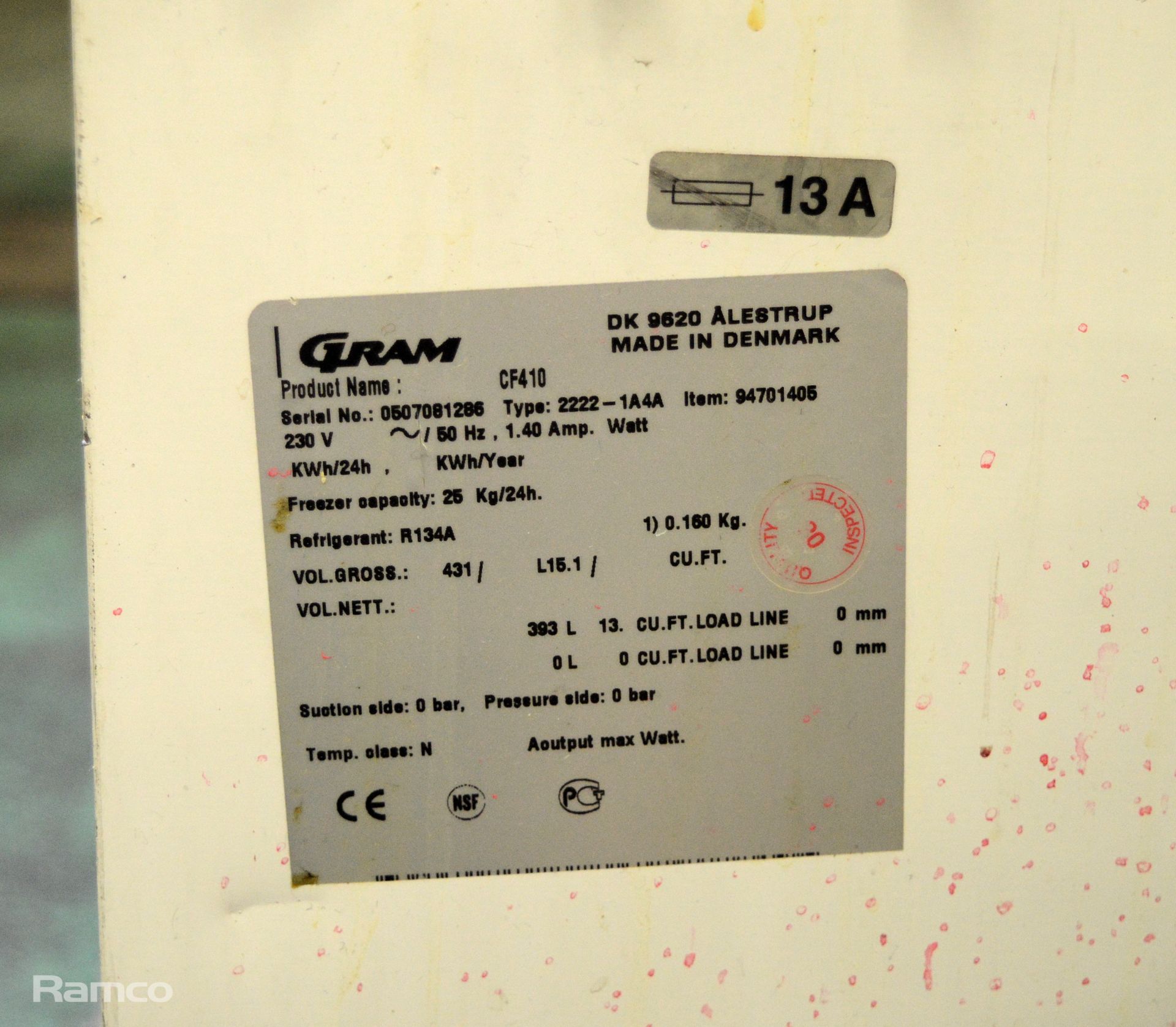 Gram CF410 chest freezer - 73x132x87cm - Image 5 of 5