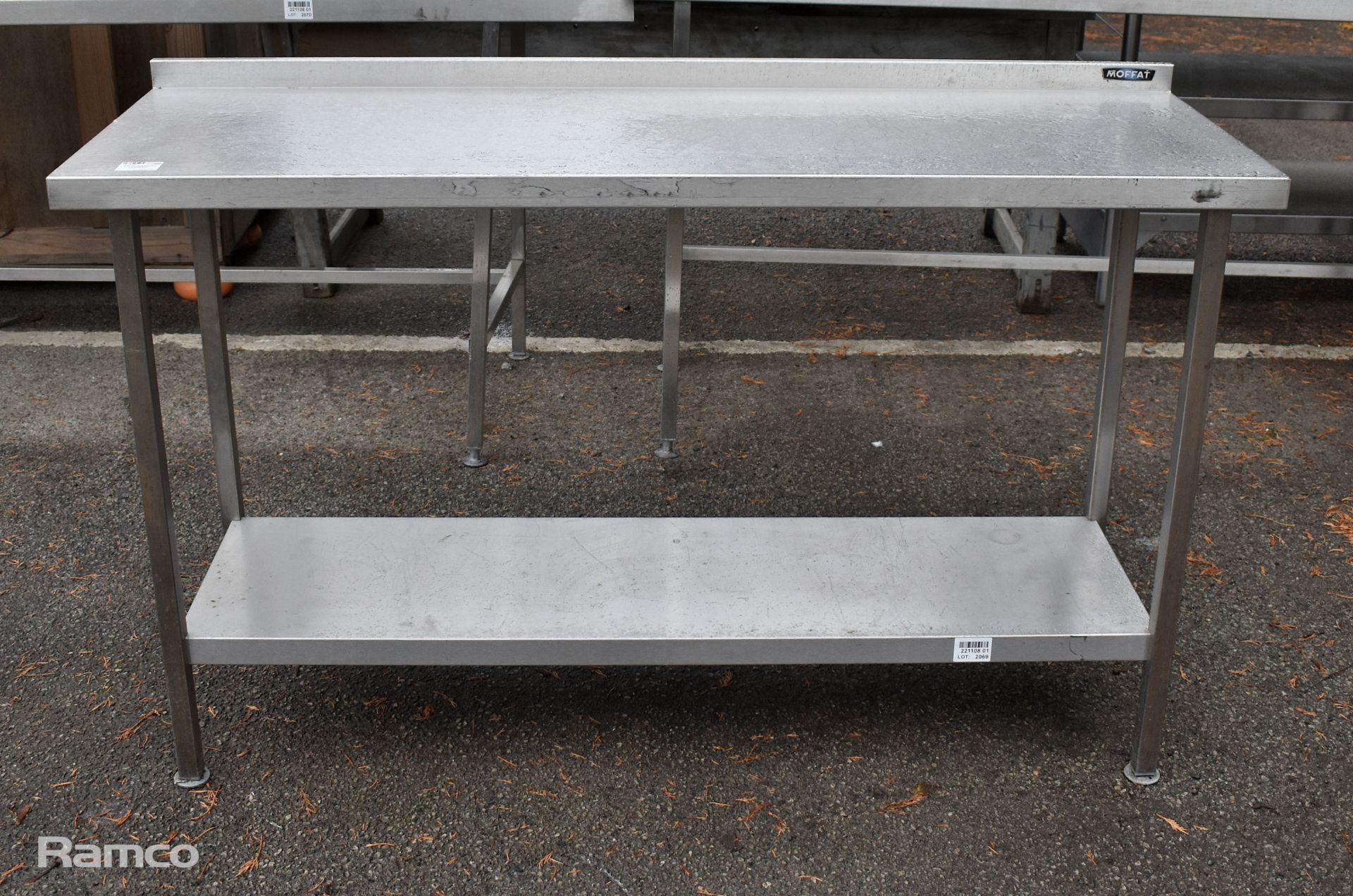 Moffat stainless steel table with undershelf - 150x50x94cm