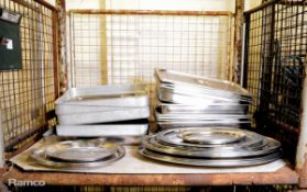 Catering equipment - stainless steel serving trays, stainless bain marie pots and stainless lids