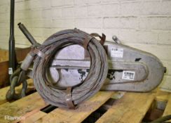 Tirfor T35 manual winch and cable - S.W.L 3T