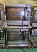 2x Fri-Jado TG110-M electric rotisserie ovens - 84x55x75cm, Stainless steel trolley - 100x76x107cm