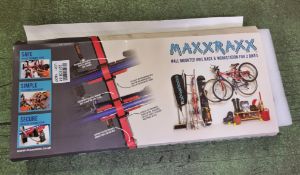 MaxxRaxx wall mounted bike rack & workstation for 2 bikes