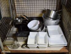 Catering equipment - sauce pans, frying pans, woks, mixing bowls, baking trays plus more