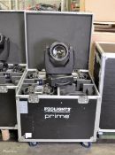 Prolights Prime beamlight set of four in black flight case with accessories