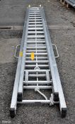 Ex - Fire & Rescue rope-operated double extension ladder - approx 30 ft when extended