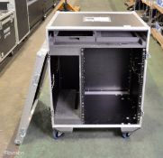 Rack mounted flight case on wheels - case dimensions: 70x75x100cm