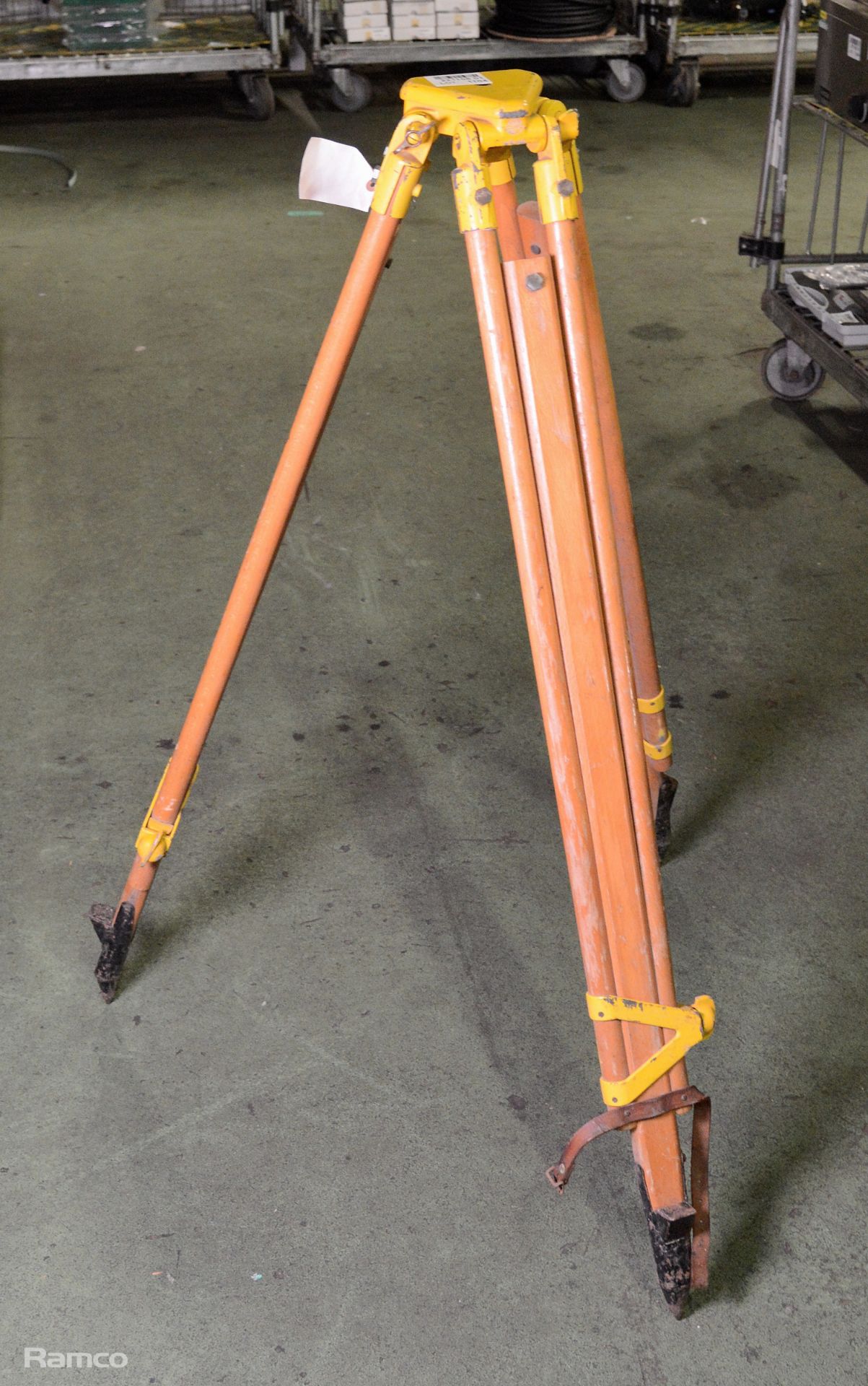 Wooden surveyor tripod stand - 110cm high x 15cm dia