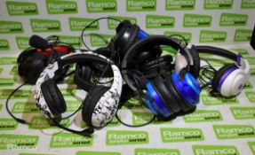 7x Multiple type/make gaming headsets - unboxed,