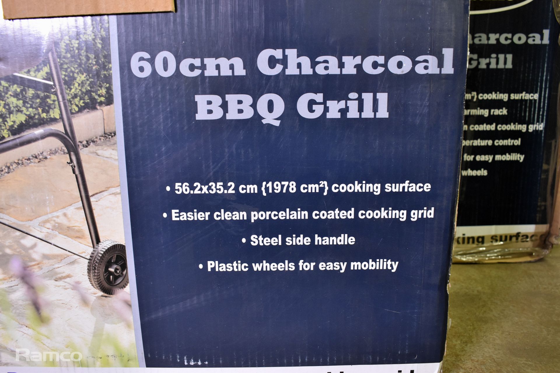 UniFlame 60cm charcoal BBQ grill and 75cm charcoal BBQ grill - boxed unchecked - Image 2 of 4