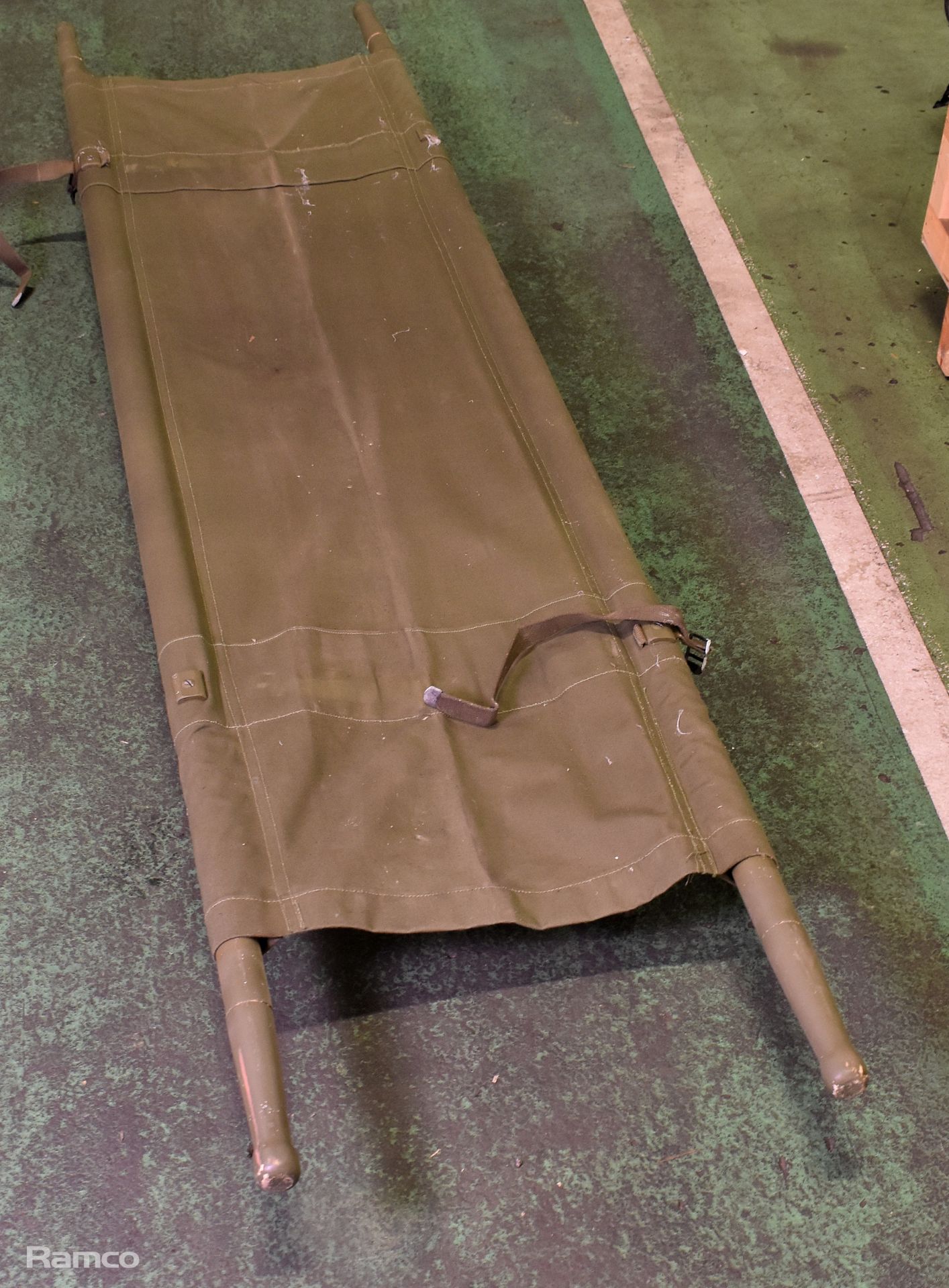 US Army Stretcher - wooden handles & canvas - Image 2 of 2