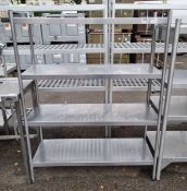 Stainless steel 4 tier shelving unit - 120x45x155cm