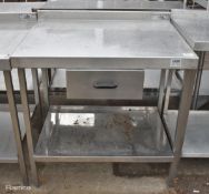 Stainless steel preparation table with single drawer - 90x70x92cm