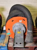 Exhaust fume extraction reel - retractable - approx 10-12m long hose