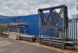 Steel beam structure/framework - uprights, cross beams, gates plus nuts and bolts