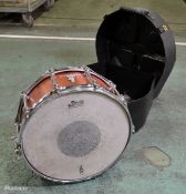 Brady Custom 14" snare drum with HN145 Hardcase - as spares & repairs - wood split under rims