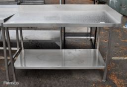 Stainless steel table with shelf - 146x70x98cm