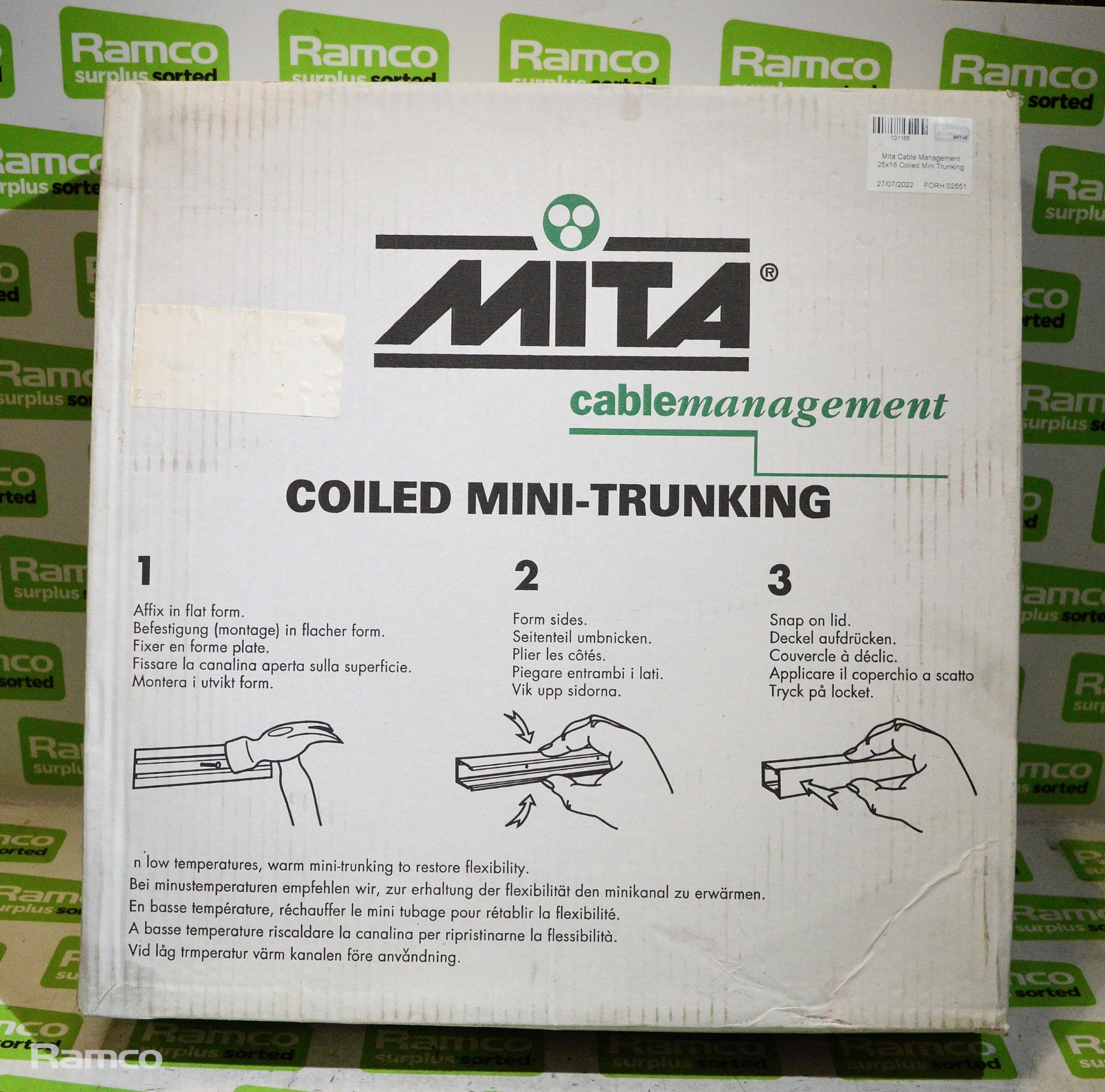 MIta Cable Management 25x16 Coiled Mini Trunking