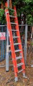 Aluminium double ladder 9 rung per section - L44xW15xH250cm