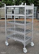 Stainless steel 5 tier trolley - 95x65x165cm