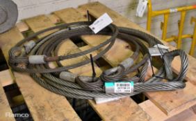 Hard Eye wire rope - 2.6m x 14mm - x3, Hard Eye wire rope - 5m x 17mm