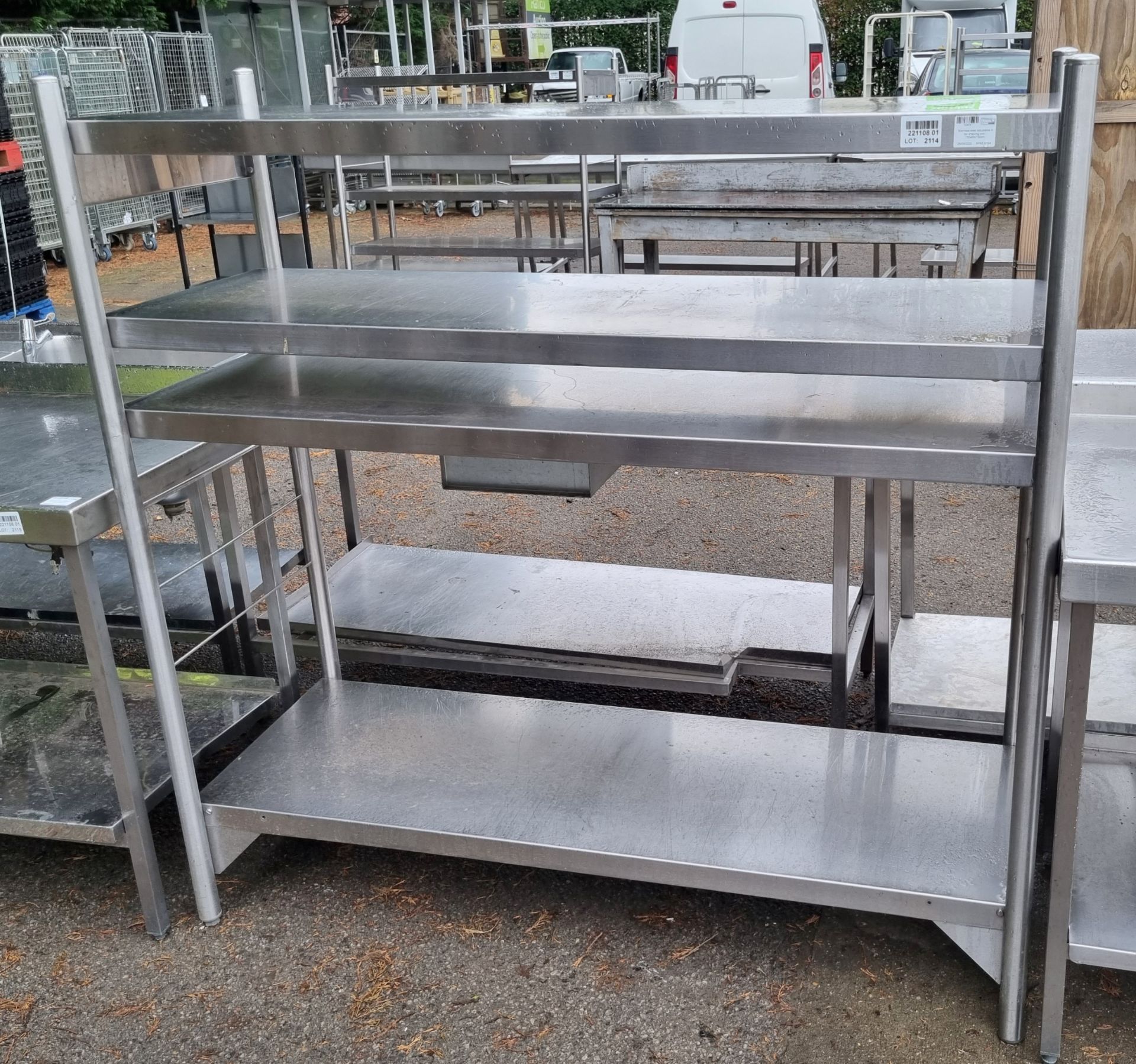 Stainless steel adjustable 4 tier shelving unit - 150x60x150cm