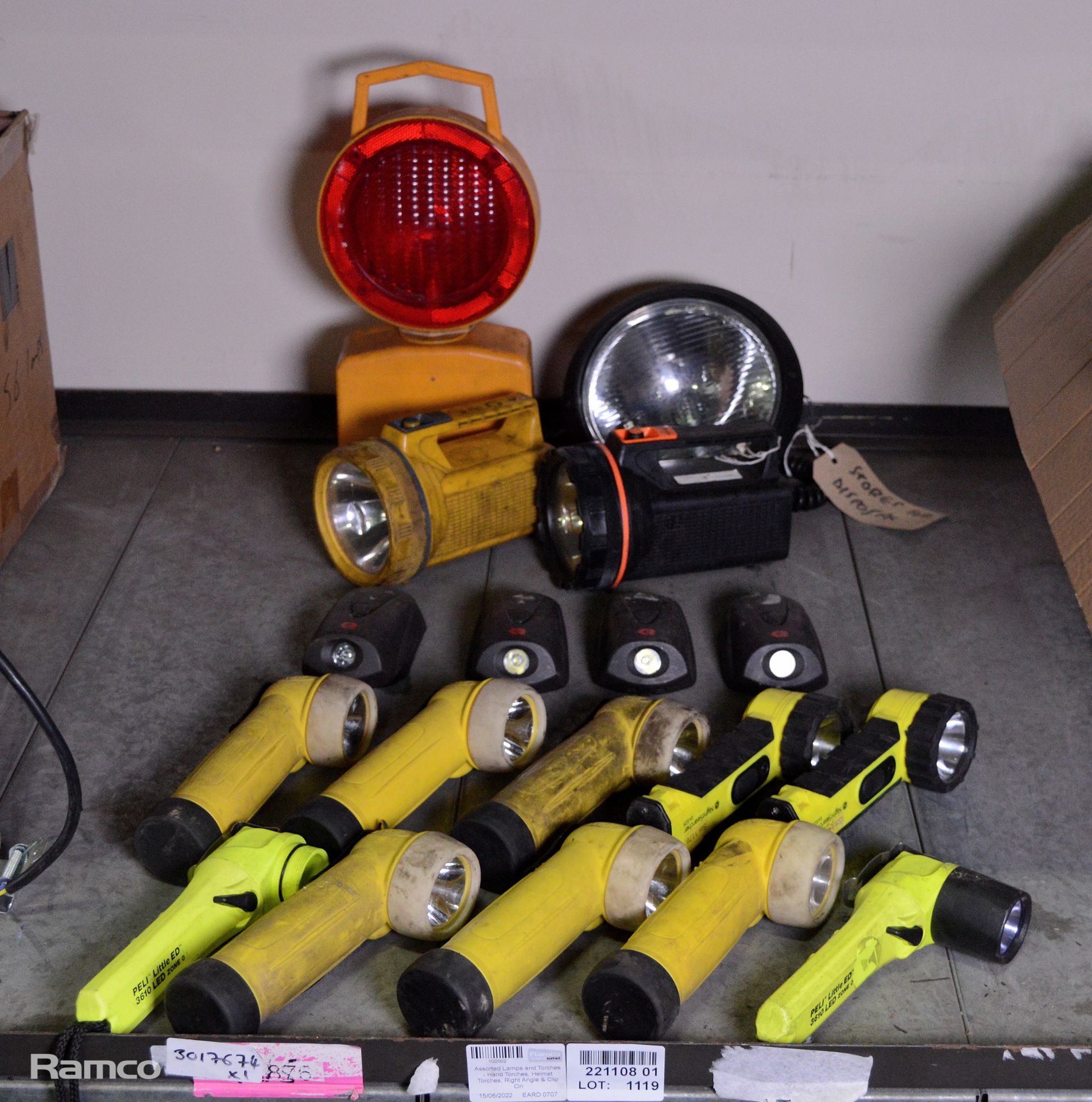 Assorted Lamps and Torches - Hand Torches, Helmet Torches, Right Angle & Clip On