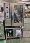 Rational Combimaster Plus gas 10 grid combi oven with stand - 85x82x175cm
