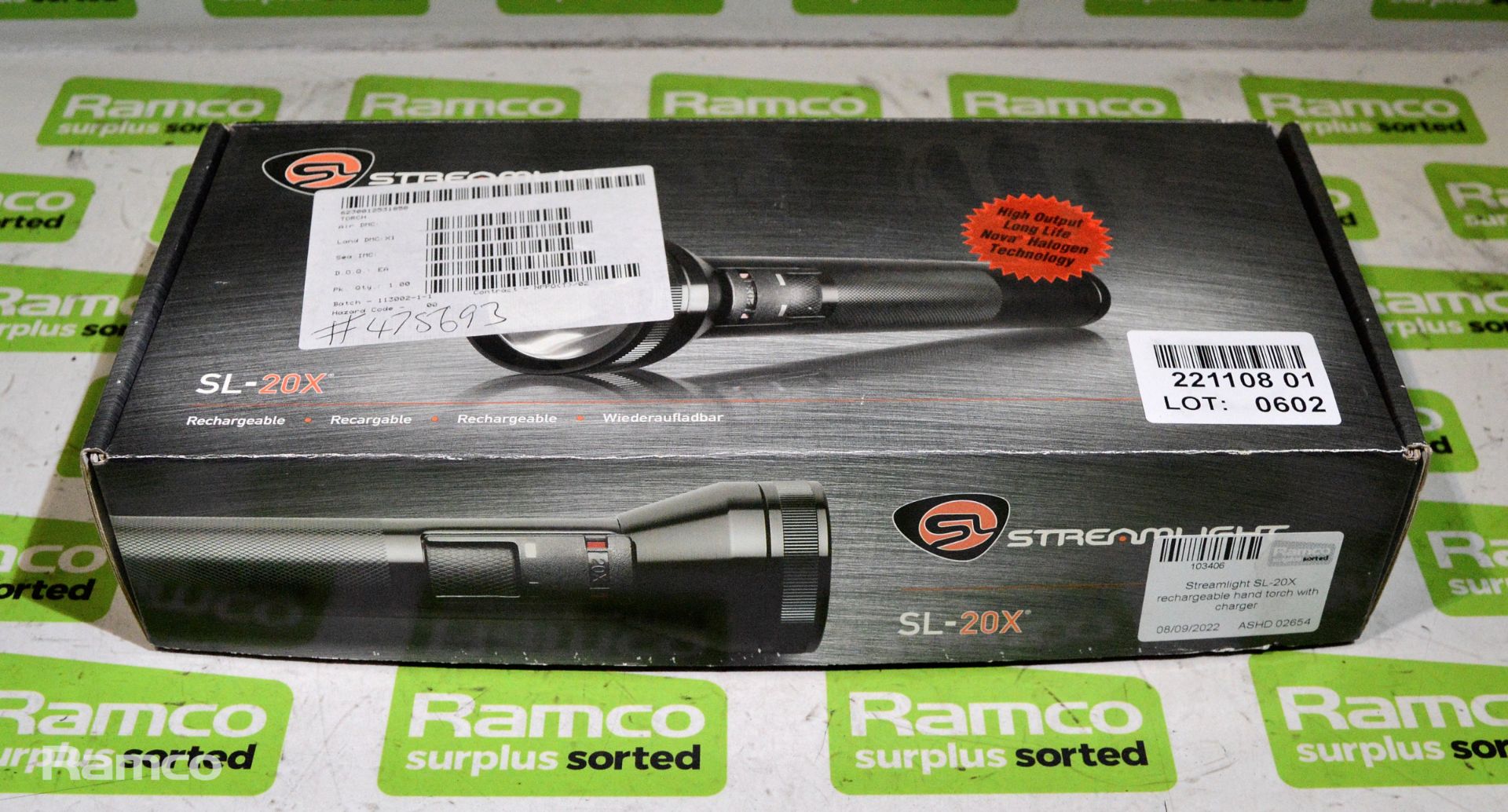 Streamlight SL-20X rechargeable hand torch with charger
