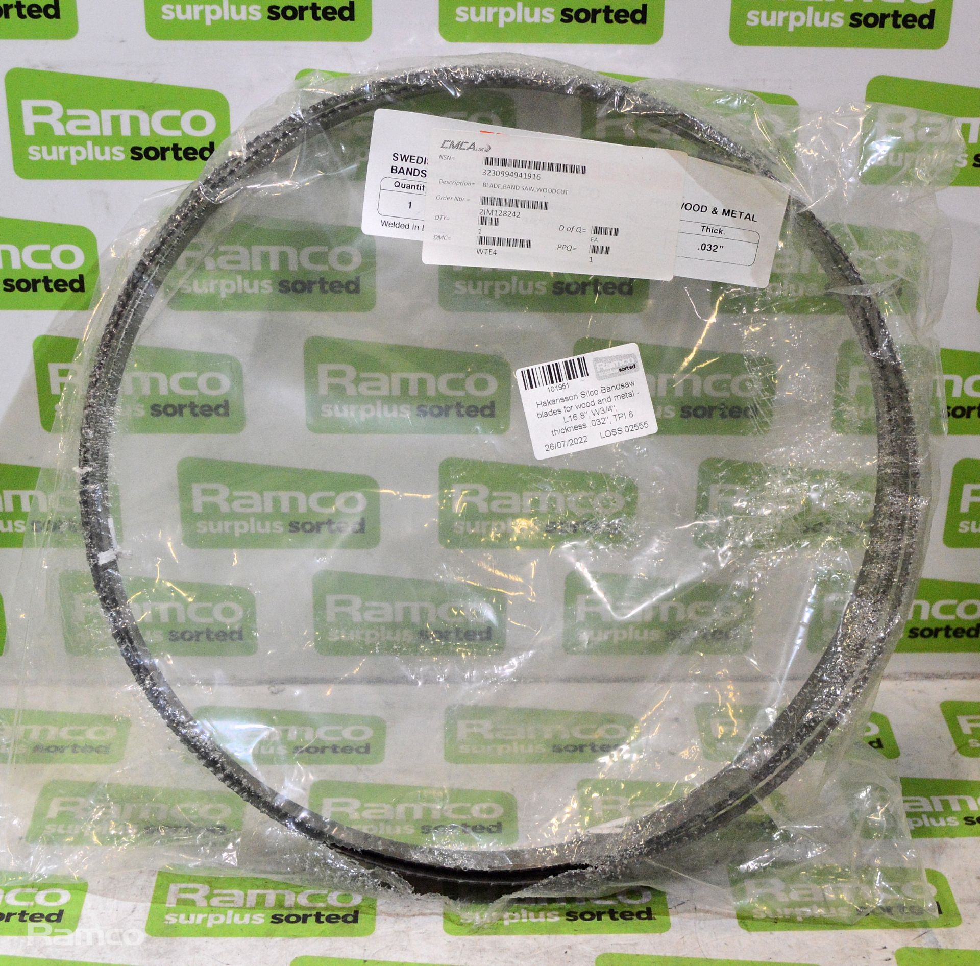 Hakansson Silco Bandsaw blades for wood and metal - L16.8", W3/4", thickness .032", TPI 6