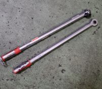 2x Norbar SL3 push through torque wrenches 50-230 N.m 1/2 inch sq drv