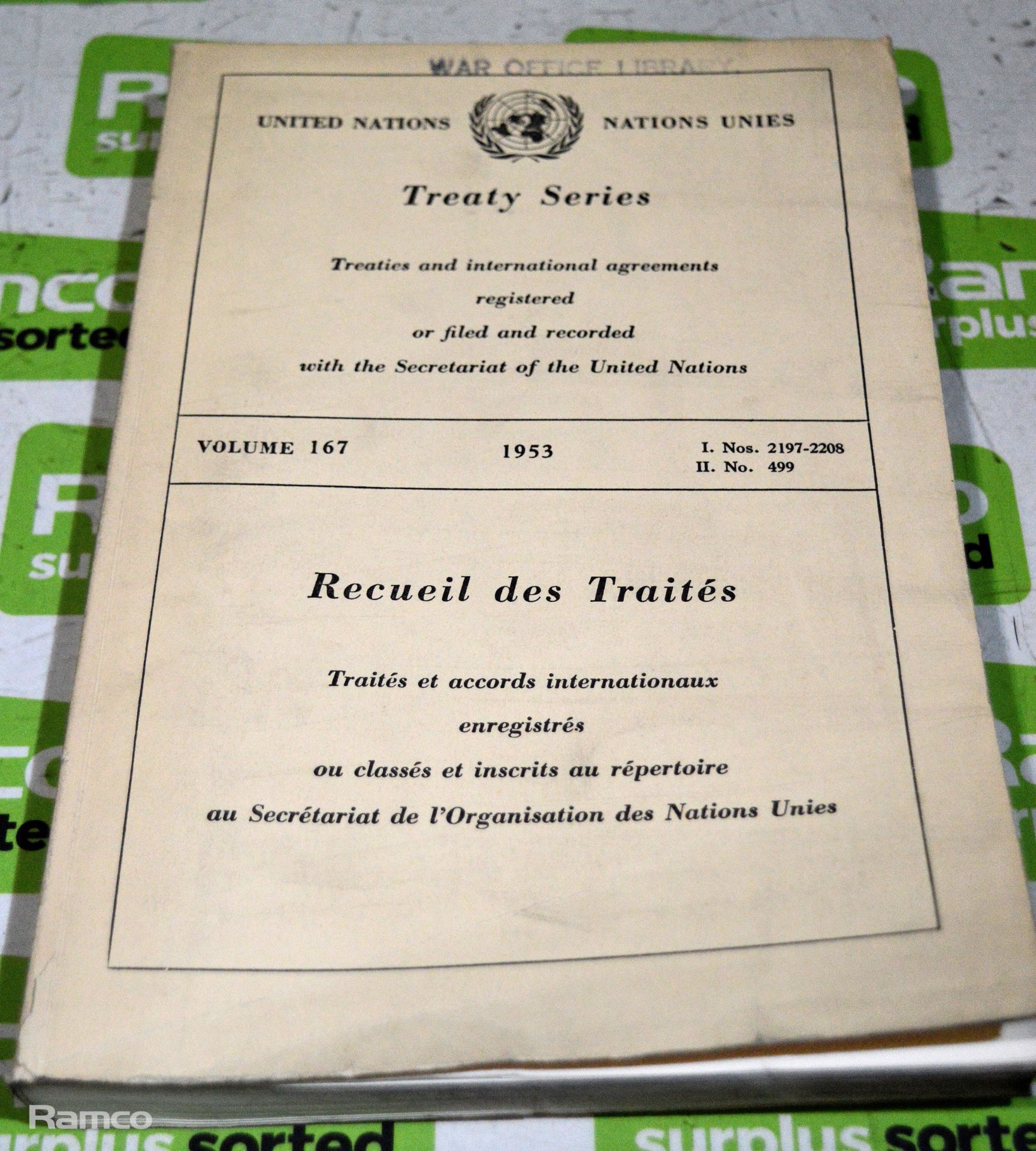 United Nations Treaty Series Books - Ex-War Office Library Books - Image 4 of 5