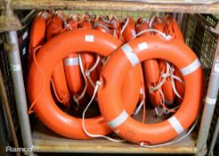 12x Perry Buoy plastic orange rescue ring buoys - 74cm diameter