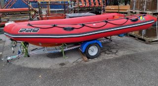 Zodiac Pro Rib 420 boat with single axle trailer - 420x190x105cm