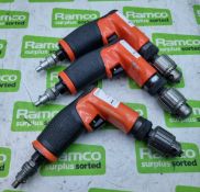 3x Dotco 14CFS93-43 non-reversible pistol grip pneumatic drills