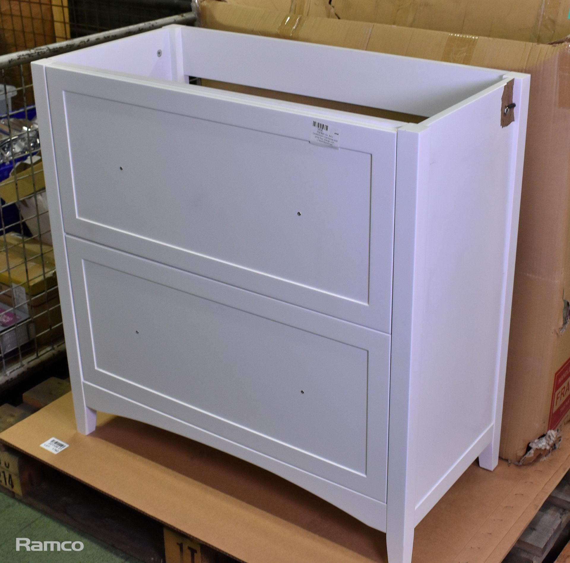 The Bath Co, SKU : CAM800WH Camberley 800 white floor drawer unit - L79xW39xH57cm