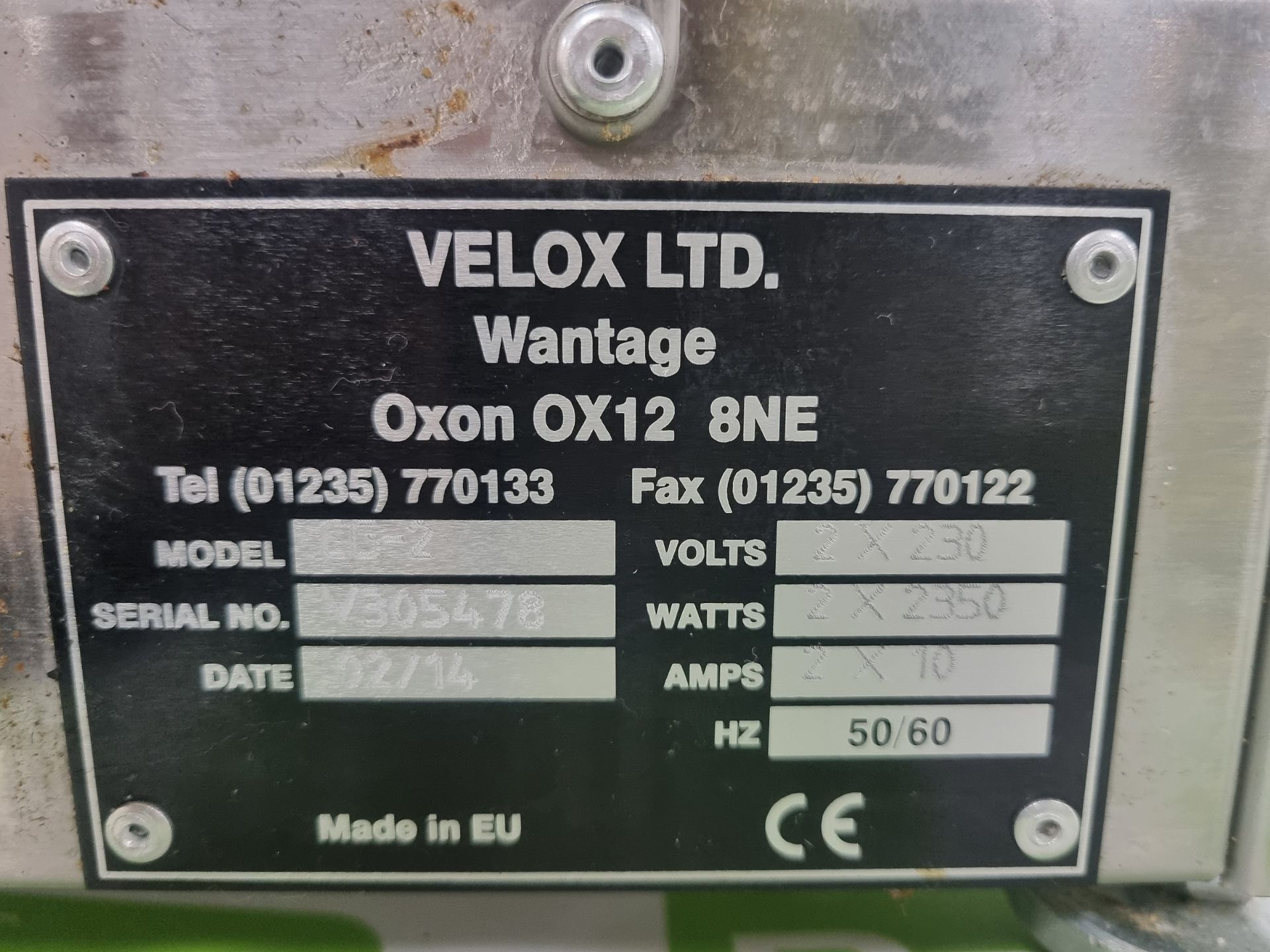 Velox CG-2 twin contact grill 2 x 230 volts 2 x 2350 watts 50/60hz - Image 6 of 6